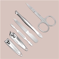 Набор маникюрный Paris, 6 предметов, в футляре, в PVC - пакете, МИКС