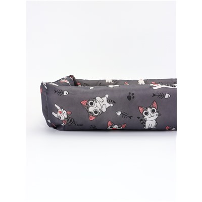 Лежанка для кошек, 60×45×15 см, серая