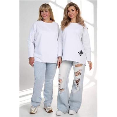 Кофта футер life дл/р (Белый)