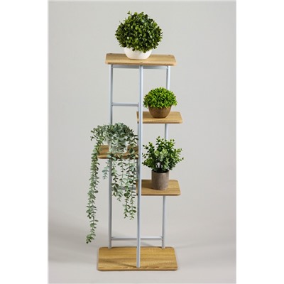 Подставка для цветов Greengo, 5 полок, 36×23×94 см, напольная, каркас металл, полки МДФ, белая
