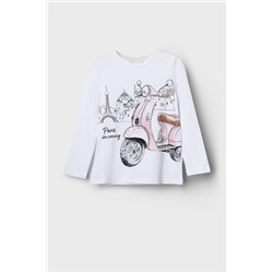 Фуфайка трикотажная для девочек (футболка с длинными рукавами) PLAYTODAY, 1241363