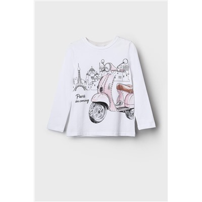 Фуфайка трикотажная для девочек (футболка с длинными рукавами) PLAYTODAY, 1241363