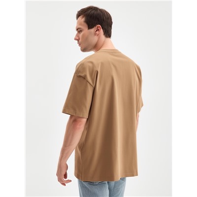 Футболка мужская MINAKU: Art, коричневая, р-р 42-44