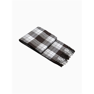 Плед «Элис» 150×200 см, белый/серый/коричневый