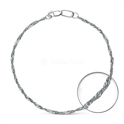 Браслет из серебра родированный - Сингапур, 16 см 81030020216