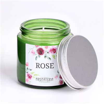 Ароматическая свеча в банке Spring Flowers. Rose, из соевого воска, 25 ч, 120 мл, роза