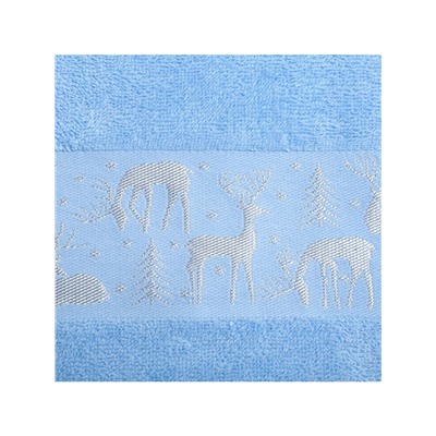 Полотенце новогоднее махровое «Этель. Олени», 30×60 см, хлопок 100%