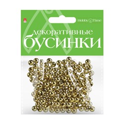 Бусины круглые ЗОЛОТЫЕ 6 мм 2-371/03 Альт