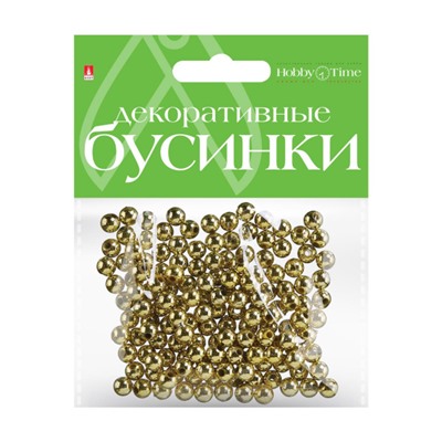 Бусины круглые ЗОЛОТЫЕ 6 мм 2-371/03 Альт