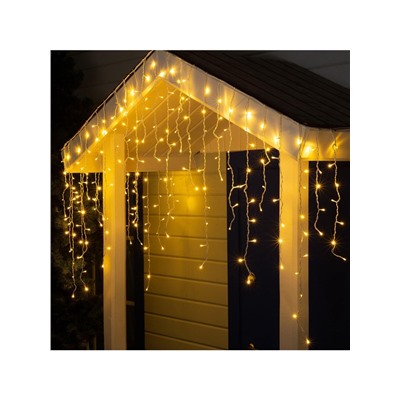 Гирлянда «Бахрома» 3×0.9 м, IP44, УМС, белая нить, 232 LED, свечение тёплое белое, 220 В