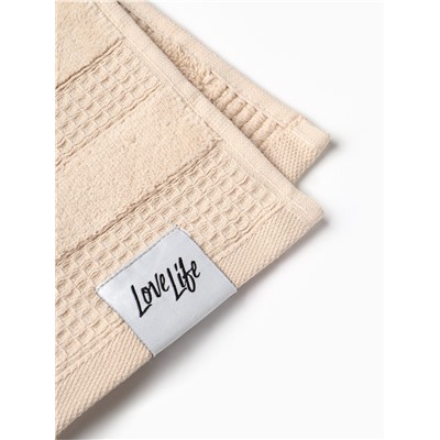 Полотенце махровое LoveLife «Макан» 70×130 см, бежевое, 100% хлопок, 480 г/м²