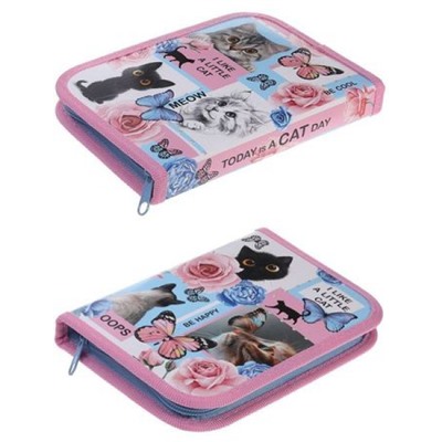 Пенал 2-х ств. 190х130 мм "Cat day" с табл.умножения (088971) 44052 Хатбер