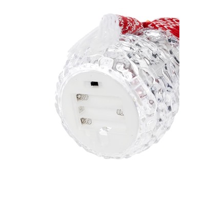 Фигура «Снеговик в красном» 28 см, 1 LED, от батареек ААА×3, свечение тёплое белое