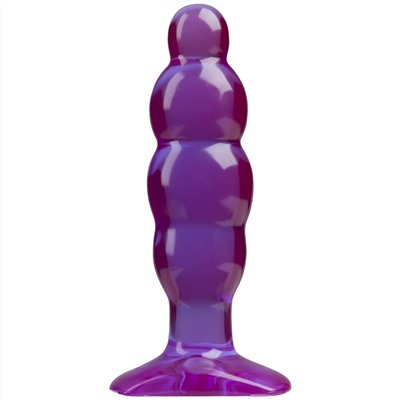Фиолетовая рельефная анальная пробка SpectraGels Purple Anal Stuffer - 14 см.