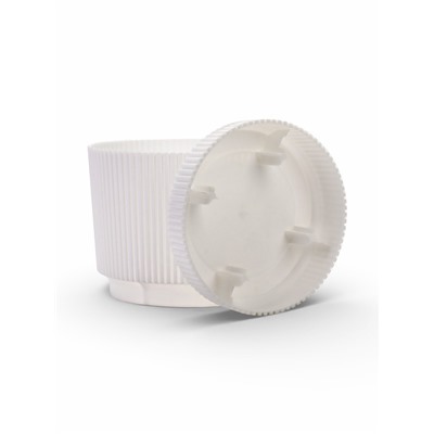 Горшок для цветов «Стрип», 2.3 л, d=17 см, h=15.2 см, пластиковый, с поддоном, белый