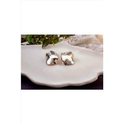 Серьги с эффектом мятого металла Круг + Подарок НАТАЛИ, 1133046