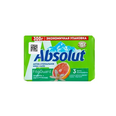 Крем-мыло антибактериальное Absolut, защита и увлажнение, грейпфрут и бергамот, 4×75 г