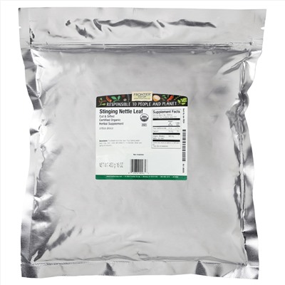 Frontier Natural Products, Organic Cut & Sifted Nettle (Органическая крапива, резанная и просеянная), обжигающие листья, 453 г (16 унций)