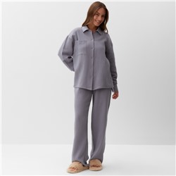 Пижама женская (рубашка, брюки) KAFTAN Basic, размер 48-50, серая