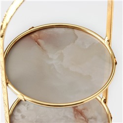 Этажерка - фруктовница Доляна «Мрамор», 3 яруса, 10.5×29 см, металл, золотистая