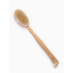 Щётка массажная для тела, из натуральной щетины, с ручкой, гладкая