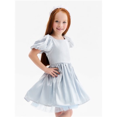 Платье нарядное для девочки MINAKU: PartyDress, с воланами, рост 92-98 см, голубое