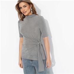 Блуза с декоративной драпировкой, Минимализм с намёком (gray)