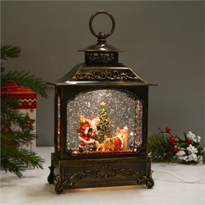 Светильник настольный новогодний 18х8х30 см Дед мороз музыкальный / NG206-1 /уп 8/АКЦИЯ