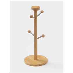 Набор кружек BellaTenero, 300 мл, 4 шт., на бамбуковой подставке, фарфор, белый