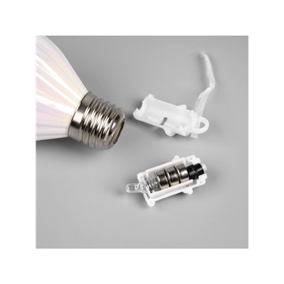 Набор ёлочных шаров «Снежное сияние», 3 шт., d=8 см, 3 LED, от батареек AG13×9, свечение тёплое белое