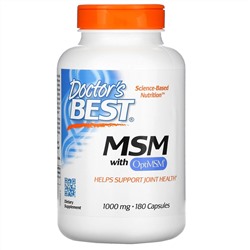Doctor's Best, МСМ с OptiMSM, 1000 мг, 180 капсул