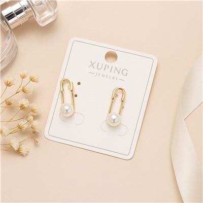 Серьги коллекция "Xuping" покрытие позолота, вставка: искусственный жемчуг, арт.004.030