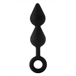 Черный анальный стимулятор XL Double Drop Plug - 20 см.