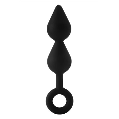 Черный анальный стимулятор XL Double Drop Plug - 20 см.