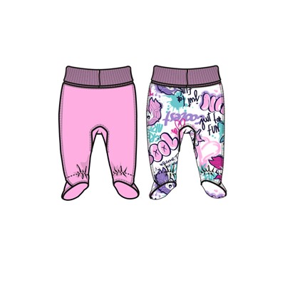 Ползунки детские трикотажные для девочек, 2 шт в комплекте