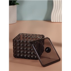 УЦЕНКА Органайзер с крышкой 1секц Black Secret 9.5×9.5×7 см чёрн пакет вклад QF