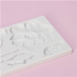 Молд Доляна «Магнолия», силикон, 19×11,3×1,2 см, цвет белый