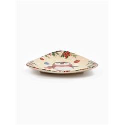 Тарелка новогодняя плоская «Пингвин», 18×18 см