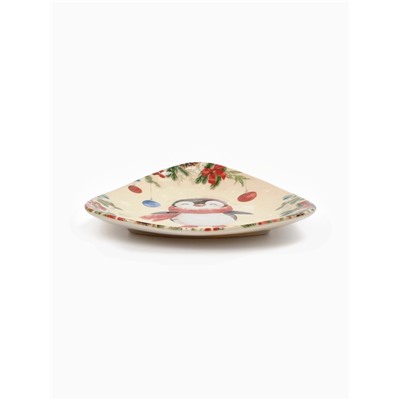 Тарелка новогодняя плоская «Пингвин», 18×18 см