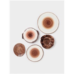 Блюдо для подачи Magistro Wood, 20.5×18.7×5.5 см, фарфор, коричневое