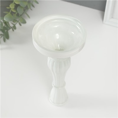 Стеклянный подсвечник на 1 свечу «Анита», белый, d=2 см, 10×10×21.5 см