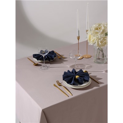 Набор салфеток с декоративными кольцами Grey pleasure, 40×40 см - 4 шт., 100% хлопок, саржа 190 г/м²