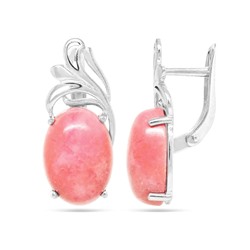 Серьги из серебра родонит, СПН4050