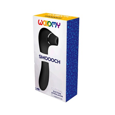 Черный стимулятор Smoooch Clitoral Suction   Vibration - 18,6 см.