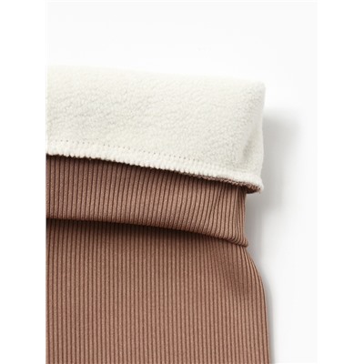 Легинсы для девочки на флисе Collorista, коричневые, рост 152 см