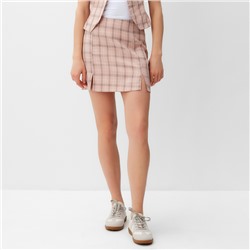 Юбка мини женская MINAKU: Casual Collection, клетка розовая, размер 46
