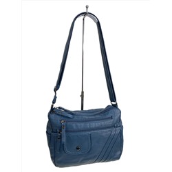 Женская сумка из искусственной кожи, цвет  синий