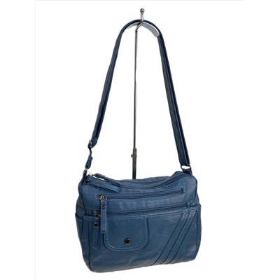 Женская сумка из искусственной кожи, цвет  синий