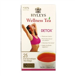 Hyleys Tea, Wellness Tea, Detox , 25 Tea Bags, 1.32 oz (37.5 g)