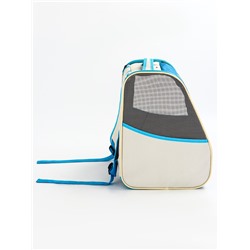 Рюкзак для переноски кошек и собак, прозрачный, 32×28×38 см, бело-синий